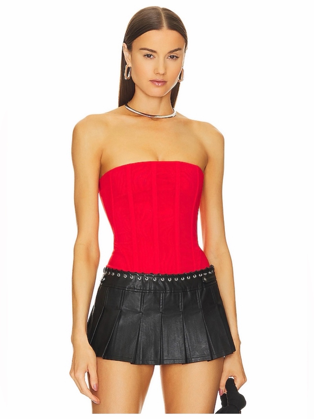 Miaou Bright Red Strapless Libra Corset size medium